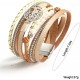 Leopard Bracelets For Women Tree Of Life Leather Bracelet Multilayer Wide Leather Wrap Bracelet